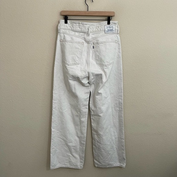 Levi's Hip Hugger Cottonized Hemp Straight Denim Jeans Willow Creamy White 30 - Picture 9 of 13